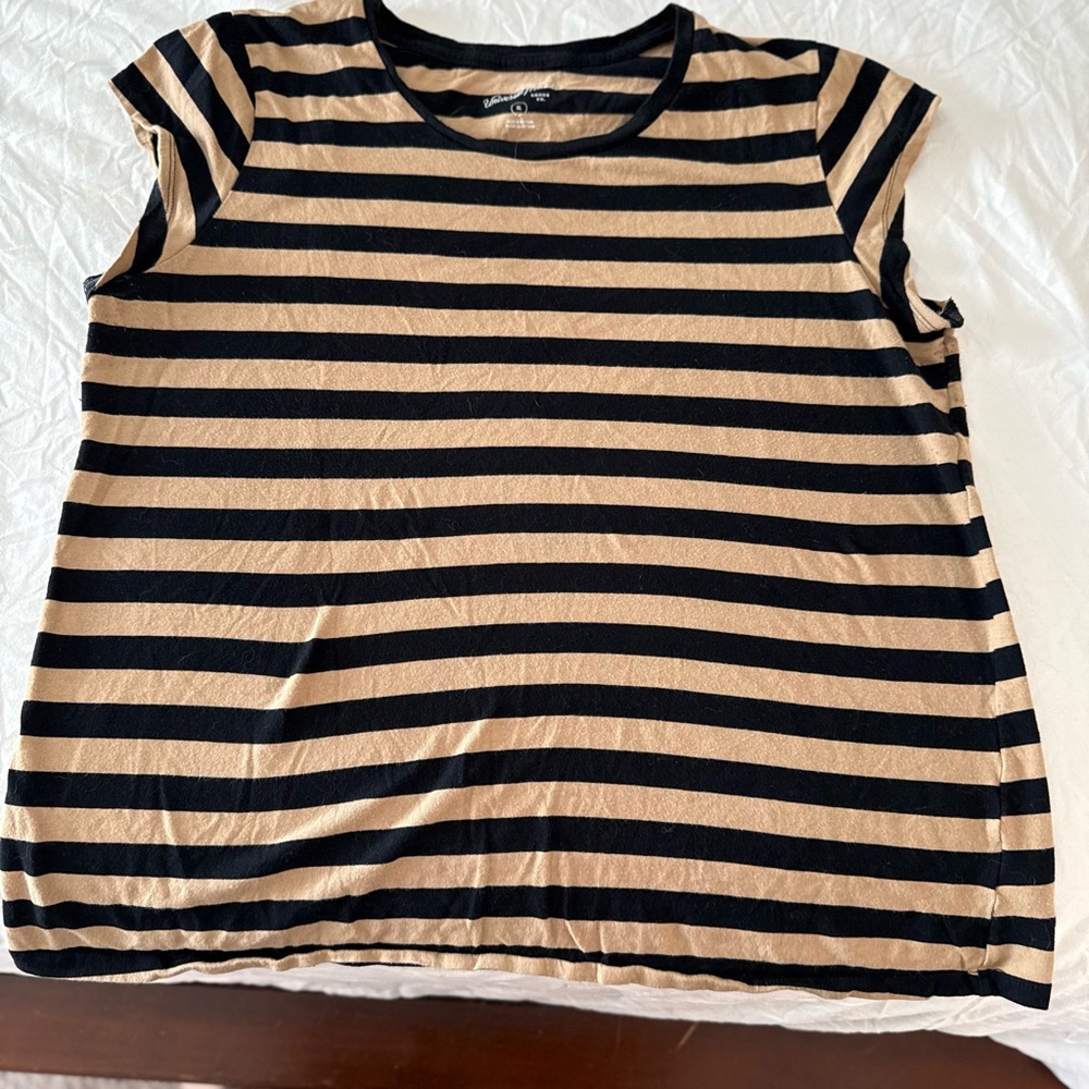 Universal Thread Striped Black and Tan Tee